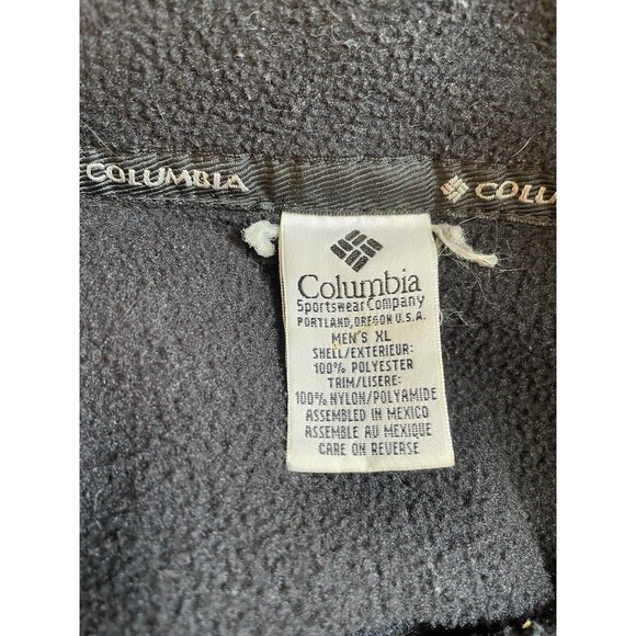 Columbia Mens Sz XL Pullover Fleece jacket 1/2 Zip Black a28 - Picture 7 of 8